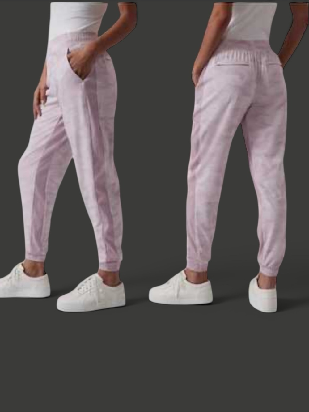 Athleta Brooklyn Lined Ankle Blush Pink Camo Jogger Pants Size 4